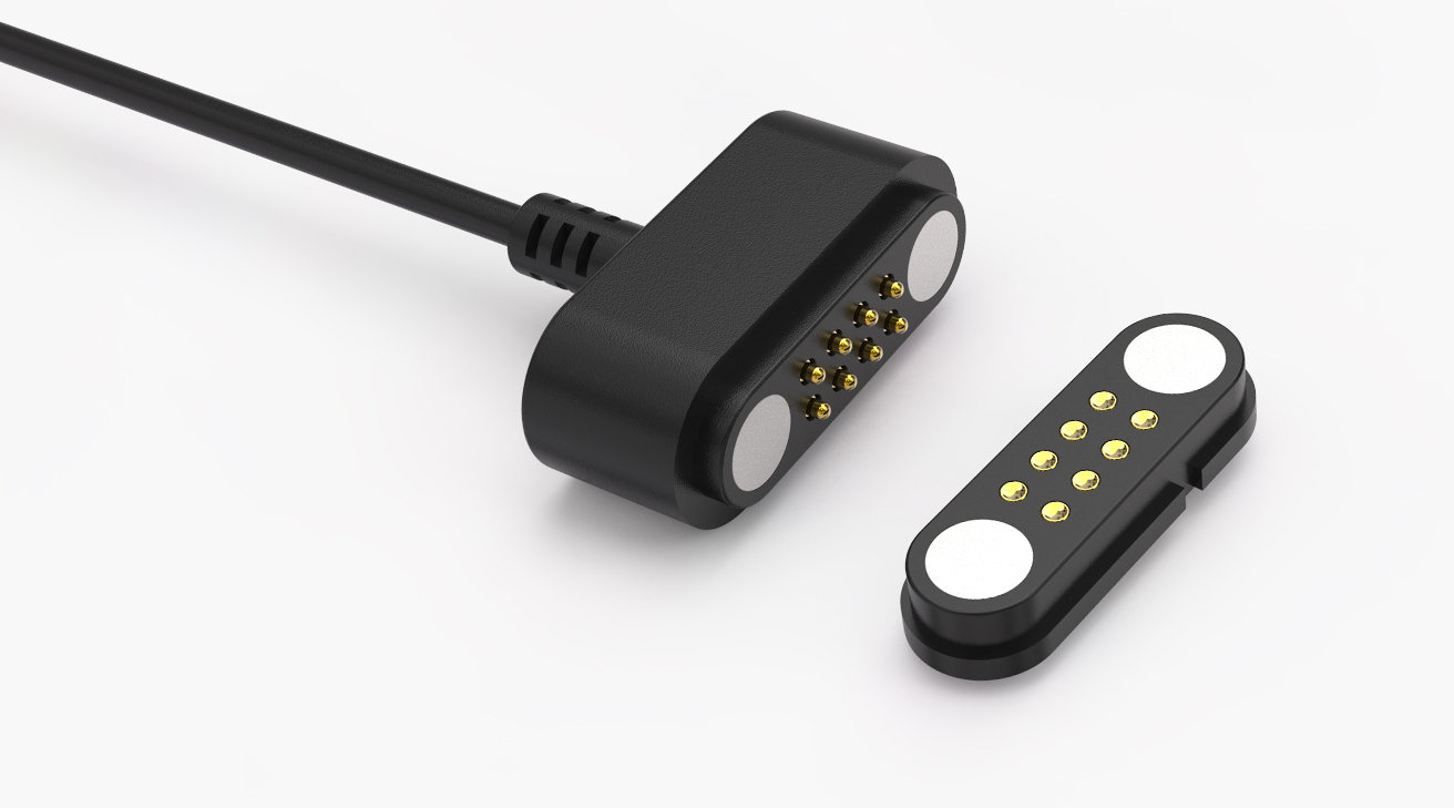 磁吸數(shù)據(jù)線 HT磁性系列：8PIN，電鍍黃銅Au3u，電壓5V，電流2A，工作行程1.0mm:50gfMax，彈力壽命10000次+，工作溫度-30°~85° 
